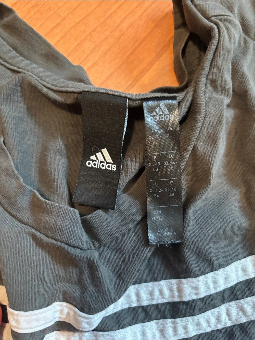 adidas Black Short-Sleeve Tee with White Three-Stripes